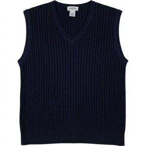 VTG Article Cable Knit Sweater Vest Wmn S/M (Msr'd)  Navy Preppy Dark Academia